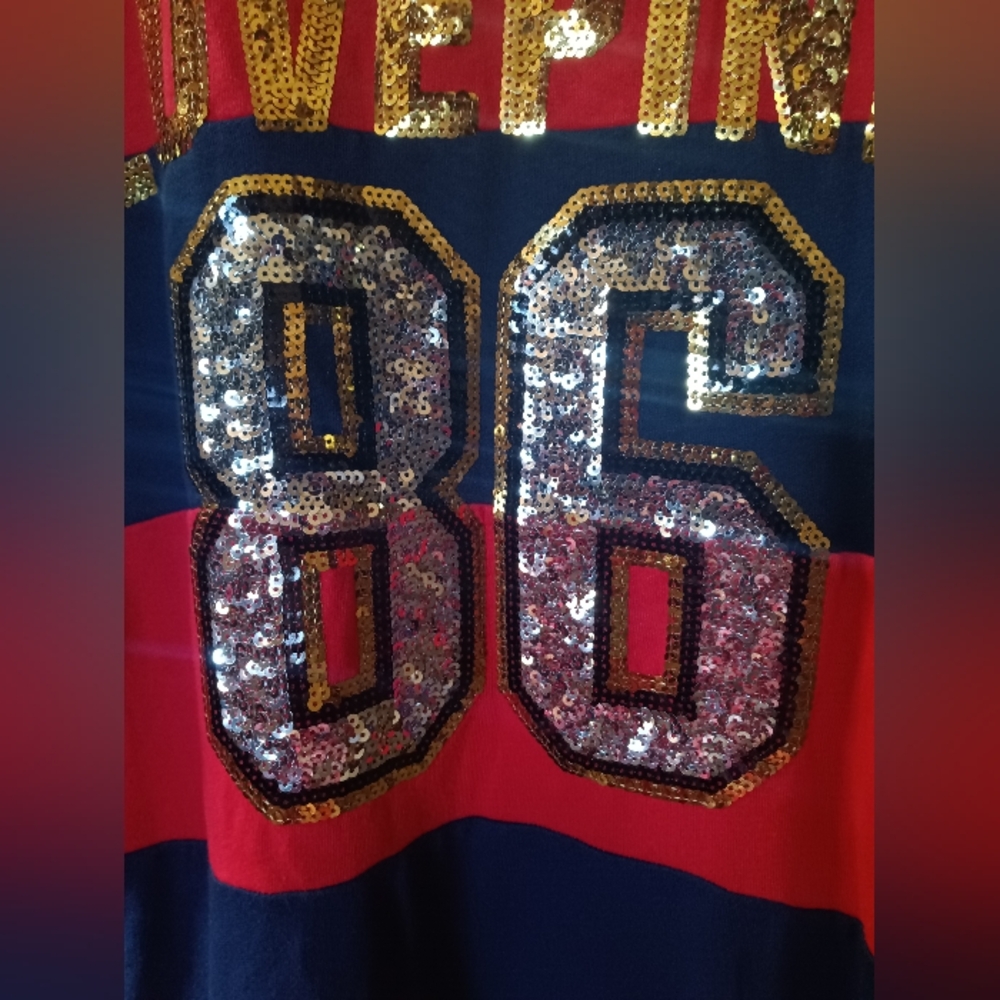 PINK VS Sequin Bling Rugby Perfect Full Zip Hoodie - Picture 8 of 12